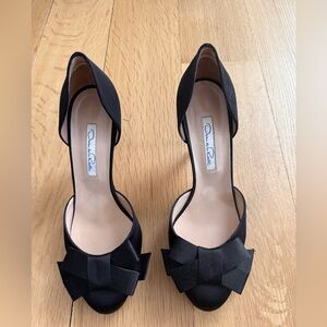 Oscar de la Renta Elegant Black Bow Heels